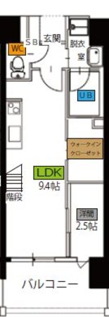 千代県庁口駅 徒歩14分 6階の物件間取画像